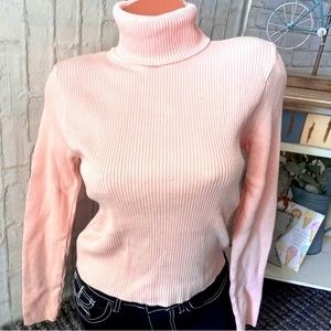 Absolutely Creative Cotton Coral/Peach Turtleneck Sweater Sz L NWT!